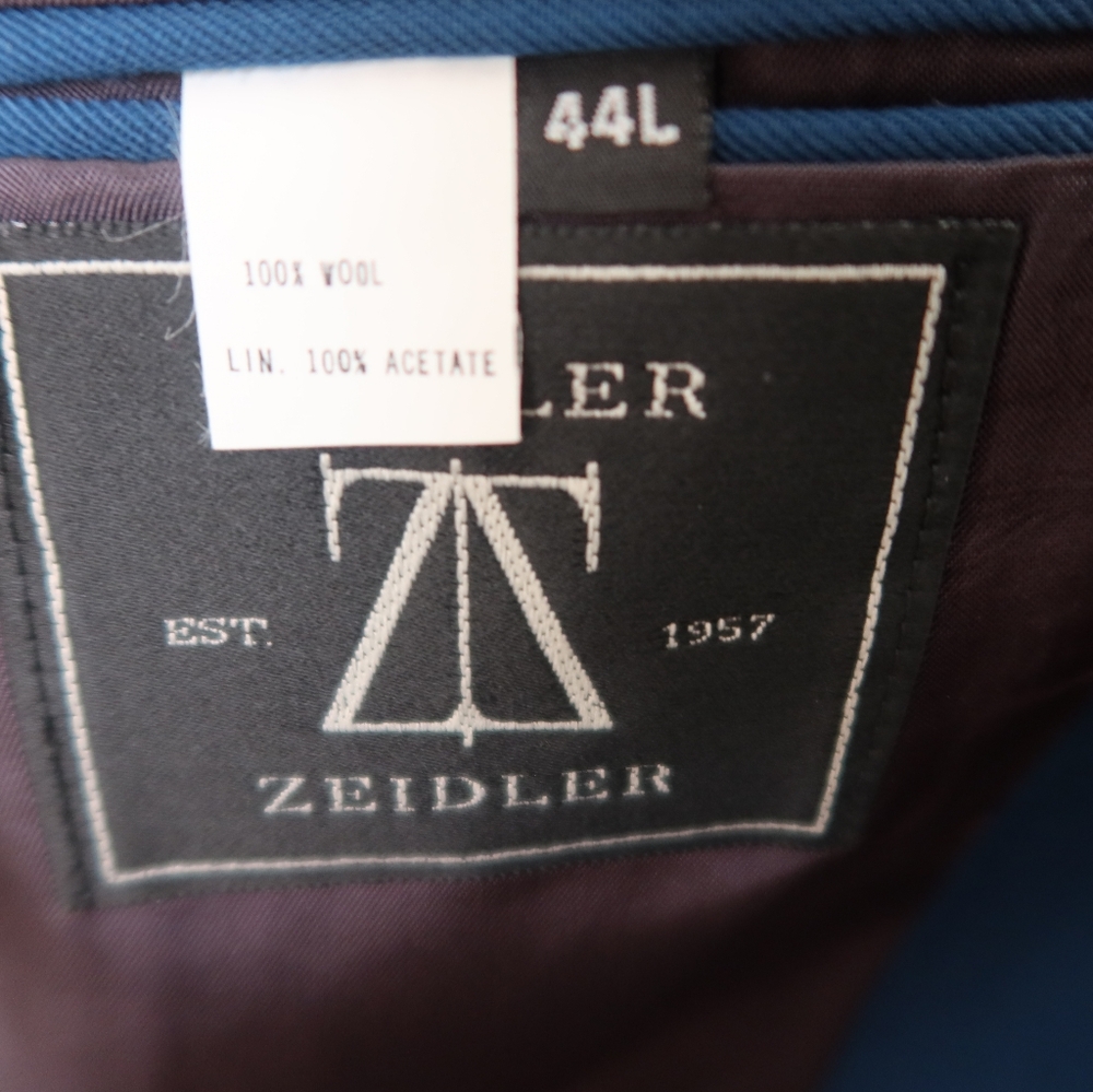 Zeidler Electric Blue Suit Jacket Size 44 Long - Picture 7 of 10